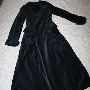 Vintage DKNY Jeans Full Length Black Velvet Coat